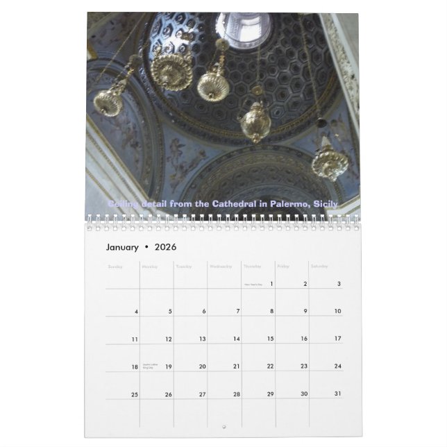 Calendario Viaje de la herencia de 2013 italianos (Jan 2026)