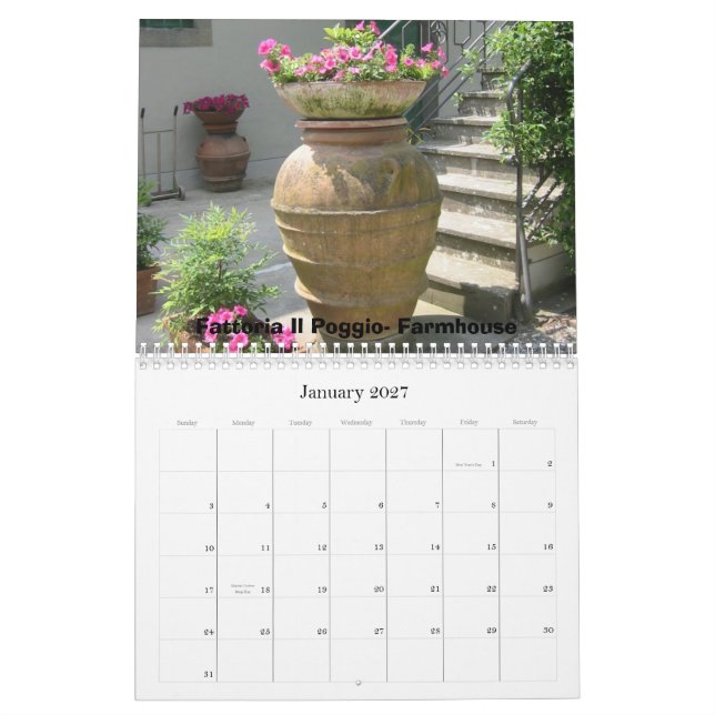 Calendario Viajes en Toscana (Jan 2027)