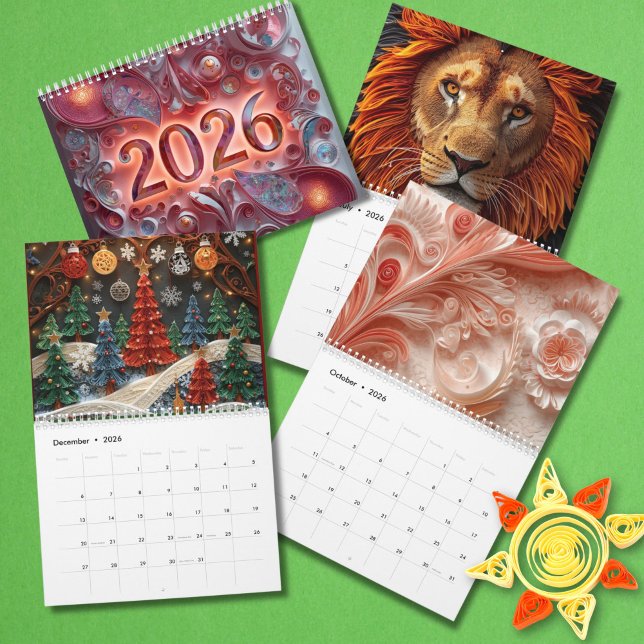 Calendario Vibrantes diseños con papel enrollado 2026 (Subido por el creador)