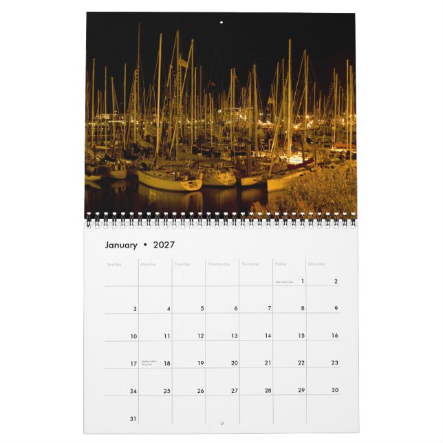 Calendario Victoria en la noche (Jan 2027)