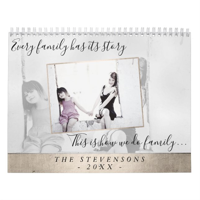 Calendario Vida familiar | Elegante año de oro en imágenes |  (Tapa)