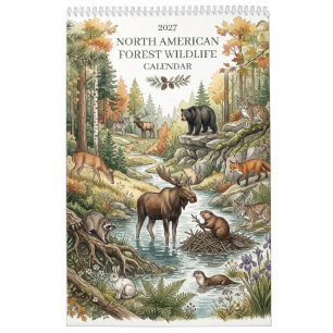 Calendario Vida Silvestre de América del Norte - Página Única