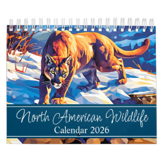 Calendario Vida silvestre norteamericana de 2026 de dos págin