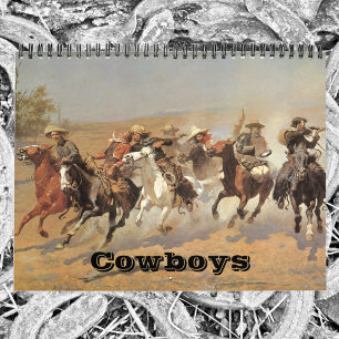 Calendario Vintage American West Cowboys, Bella Artes occiden