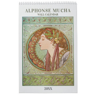 Calendario Vintage Art Nouveau de Alphonse Mucha