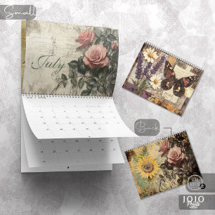 Calendario Vintage Floral Mariposa