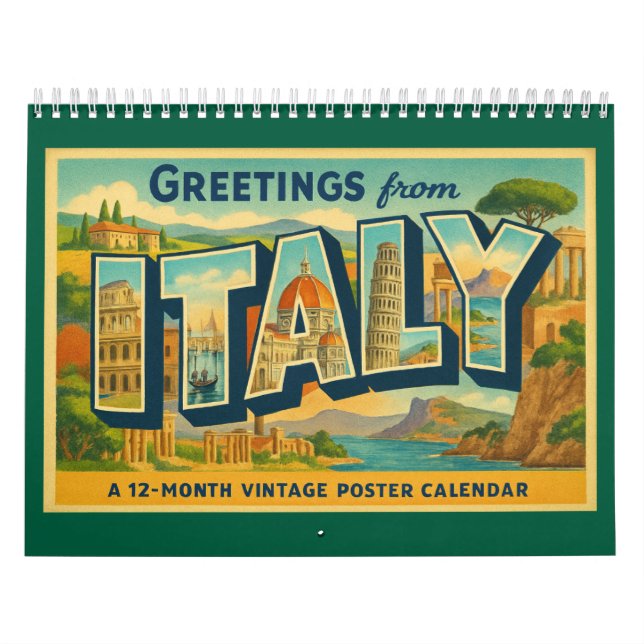Calendario Vintage Greetings from Italy Travel Calendar (Tapa)