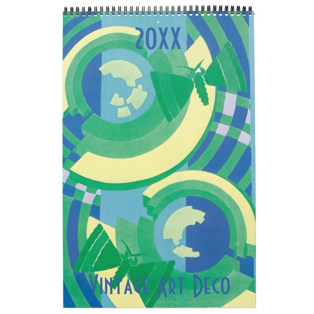Calendario Vintage Ilustracion Art Deco Patrones de Pochoir (Tapa)