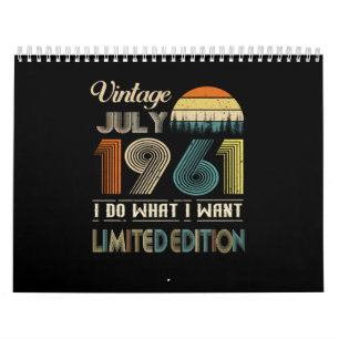 Calendario Vintage Julio 1961 What I Want Limited Edition