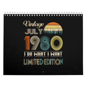 Calendario Vintage Julio 1980 What I Want Limited Edition