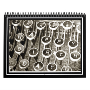 Calendario Vintage Typewriter Birthday Greeting