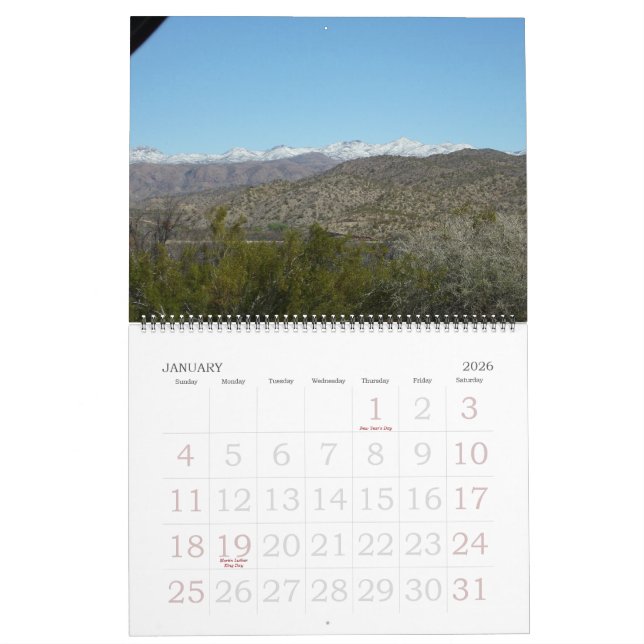 Calendario visión desde el Gran Cañón (Jan 2026)