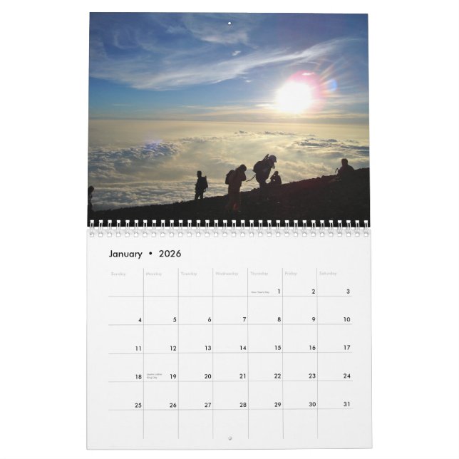 Calendario Visiónes desde la cumbre del monte Fuji, Japón (Jan 2026)