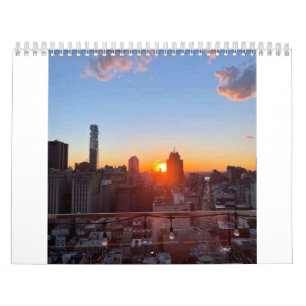 Calendario Vista de la azotea al atardecer del horizonte de l