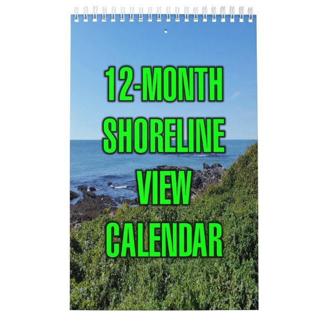 Calendario Vista de la costa de 12 meses (Tapa)