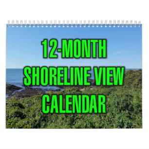 Calendario Vista de la costa durante 12 meses
