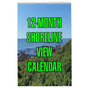 Calendario Vista de la costa durante 12 meses