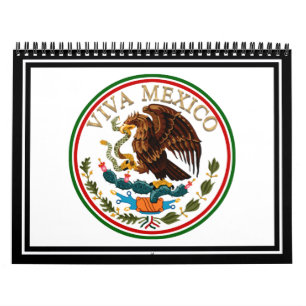 Calendario Viva México Icono de bandera mexicana con texto do