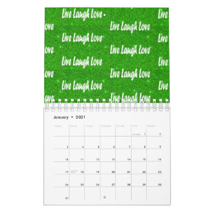 Calendario Vive Ríe Ama Verde Mensaje Positivo