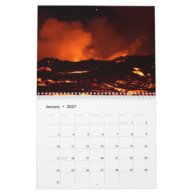 Calendario Volcán de Kilauea, Hawaii (Jan 2027)