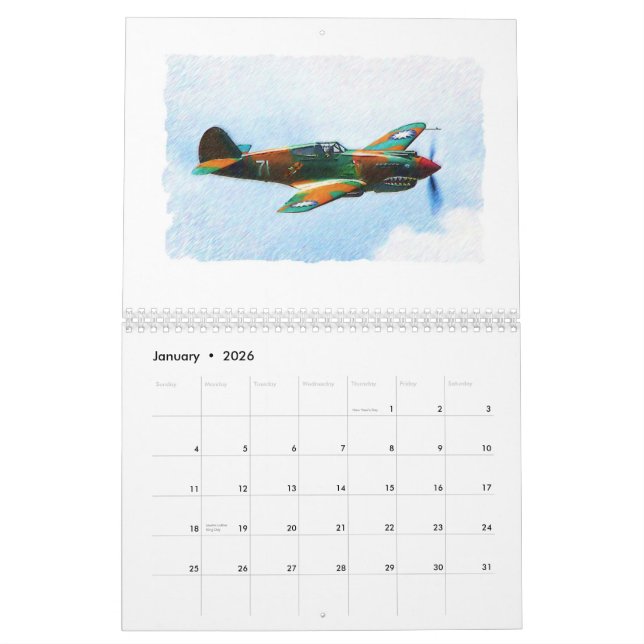 Calendario Warbirds de la Segunda Guerra Mundial (Jan 2026)