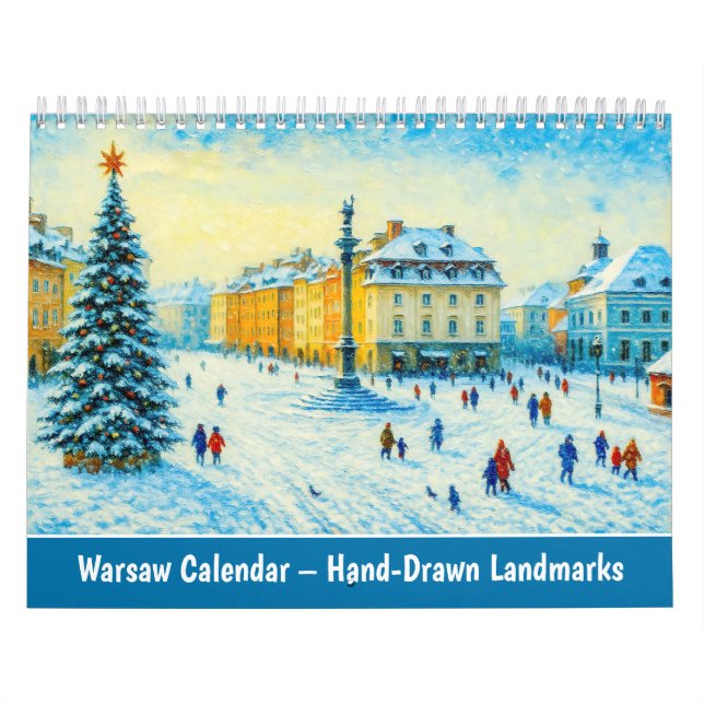 Calendario Warsaw Calendar – Hand-Drawn Landmarks (Tapa)