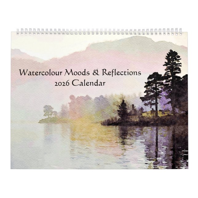 Calendario Water Reflections Watercolour Art Lake District (Tapa)