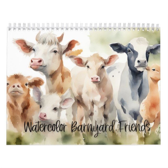 Calendario Watercolor Barnyard Friends (Tapa)