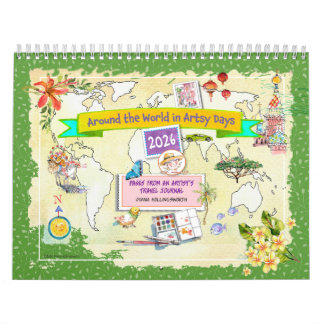 Calendario Watercolor Travel Calendar Around the World 2026