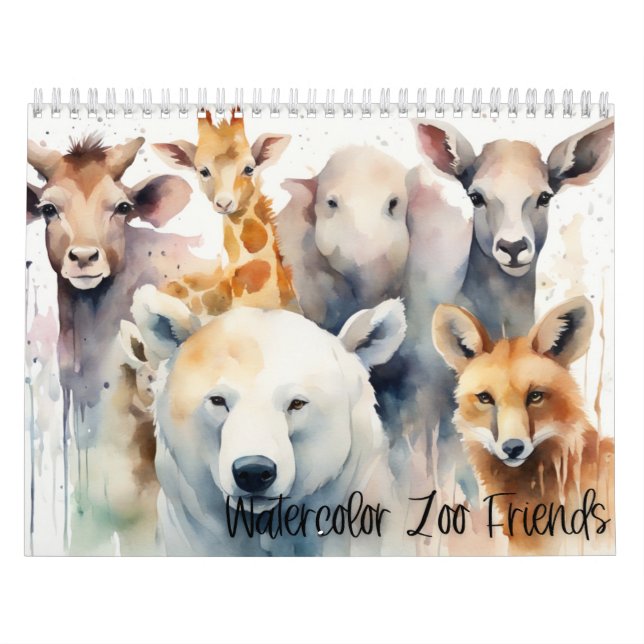 Calendario Watercolor Zoo Friends (Tapa)