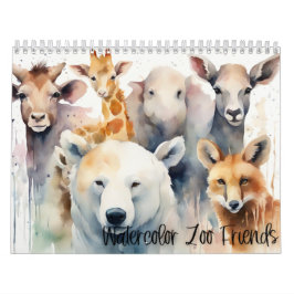 Calendario Watercolor Zoo Friends