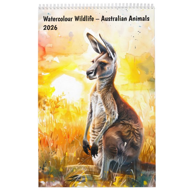 Calendario Watercolour Wildlife – Australian Animals 2026 (Tapa)