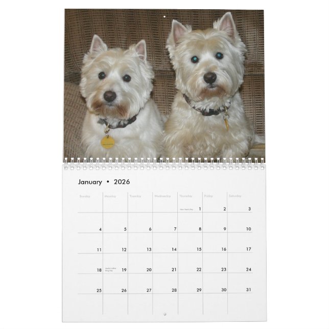 Calendario Westies 2009 (Jan 2026)