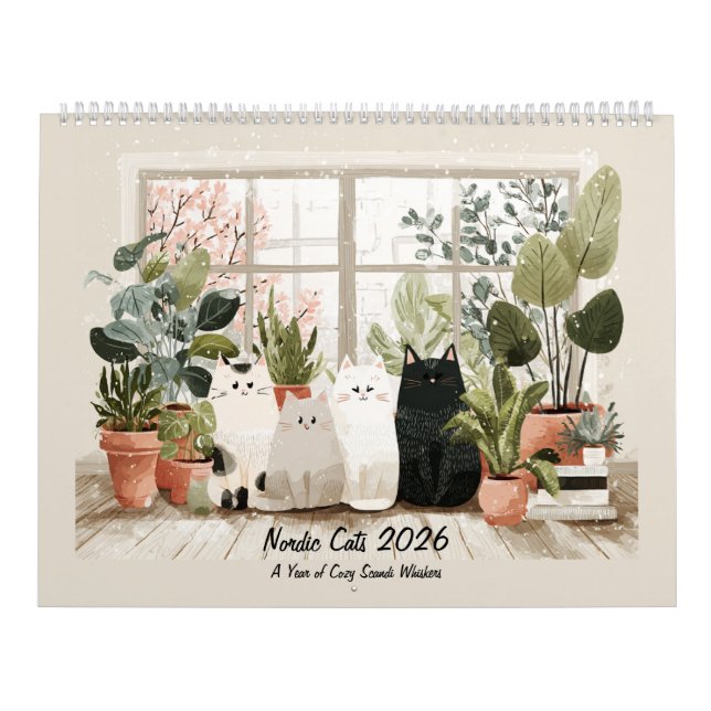 Calendario Whimsical Nordic Cats | Scandinavian Cozy Home (Tapa)