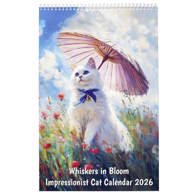 Calendario Whiskers in Bloom – Impressionist Cat Calendar 202 (Tapa)