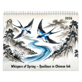 Calendario Whispers of Spring – Swallows in Chinese Ink