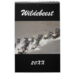 Calendario wildebeest áfrica