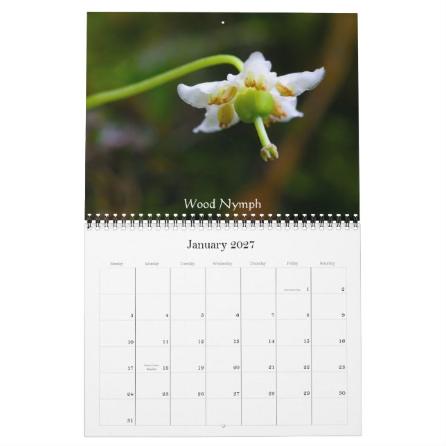 Calendario Wildflowers de la mota con cresta (Jan 2027)