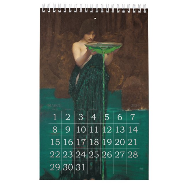 Calendario Witches and Sorcerers Classic Art Calendar (Mar 2026)