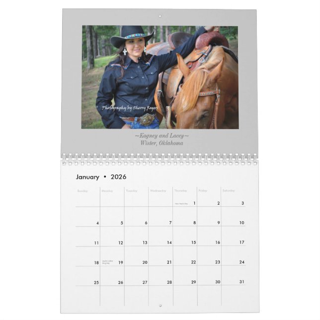 Calendario ~Women y sus caballos de Oklahoma~ del sudeste (Jan 2026)
