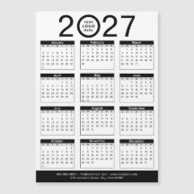 Calendario y logotipo comercial personalizado negr