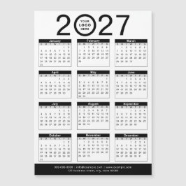 Calendario y logotipo comercial personalizado negr