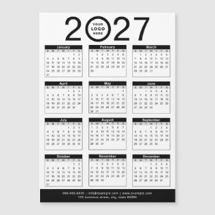 Calendario y logotipo comercial personalizado negr