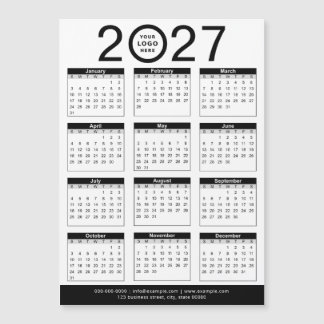 Calendario y logotipo comercial personalizado negr