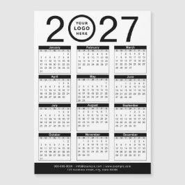 Calendario y logotipo comercial personalizado negr