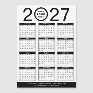 Calendario y logotipo comercial personalizado negr
