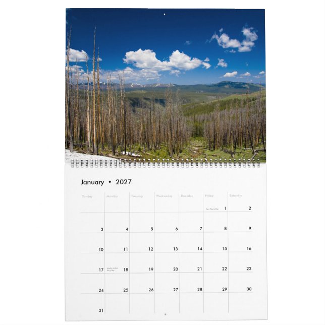 Calendario Yellowstone y parque nacional magnífico 2011 de (Jan 2027)