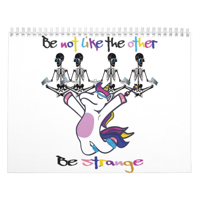 Calendario Yoga-Meditation- Be Strange Unicorn Skeleton (Tapa)
