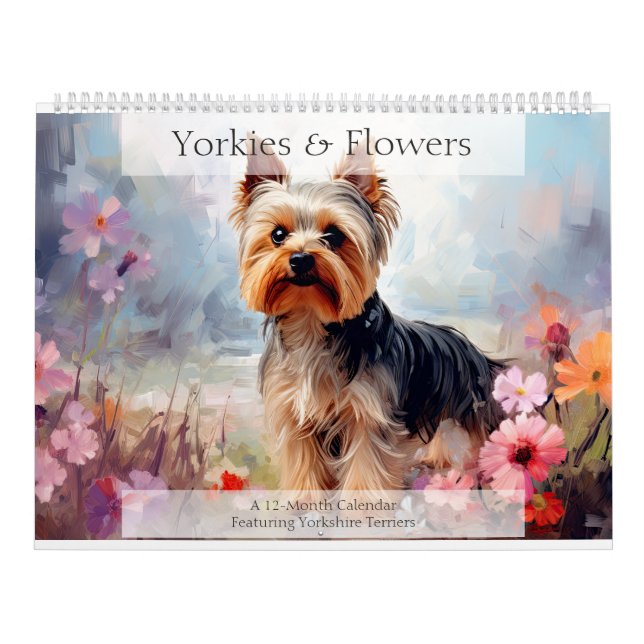 Calendario Yorkies y Flores Perro Lover (Tapa)