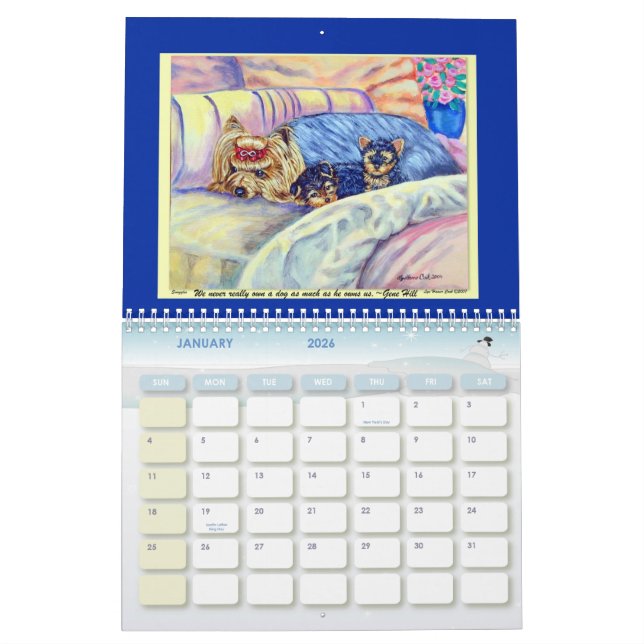 Calendario Yorkshire Terrier (Jan 2026)